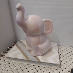 Pink Ceramic Elephant Figurine